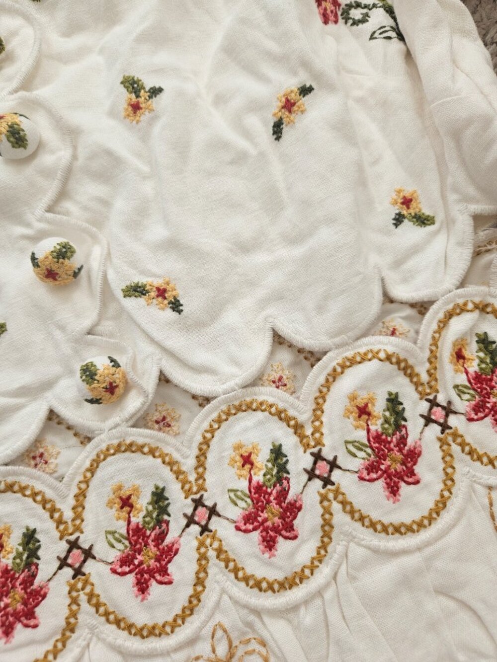 Farm Rio Embroidered Flower Dress XS - Picture 3 of 5